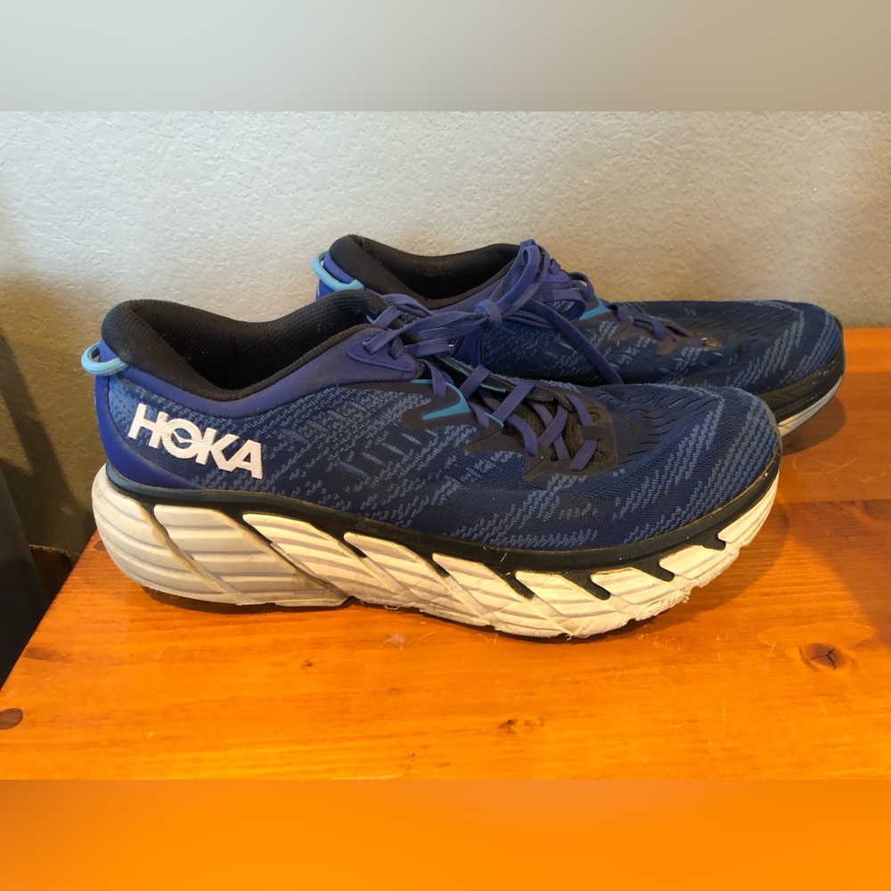 Hoka One One Gaviota 4 Blue Graphite Running Shoes Men’s Size 11 2E Width